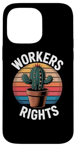 Workers Rights Kaktus | Retro Sonnenuntergang - Politisch Hülle für iPhone 14 Pro Max von StickerPolitics