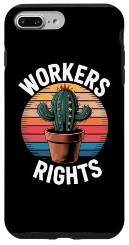 Workers Rights Kaktus | Retro Sonnenuntergang - Politisch Hülle für iPhone 7 Plus/8 Plus von StickerPolitics