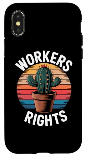 Workers Rights Kaktus | Retro Sonnenuntergang - Politisch Hülle für iPhone X/XS von StickerPolitics