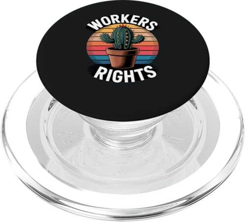 Workers Rights Kaktus | Retro Sonnenuntergang - Politisch PopSockets PopGrip für MagSafe von StickerPolitics