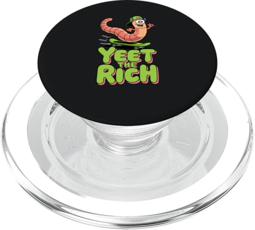 Yeet The Rich Worm | Skateboard, Lustig - Politisch PopSockets PopGrip für MagSafe von StickerPolitics