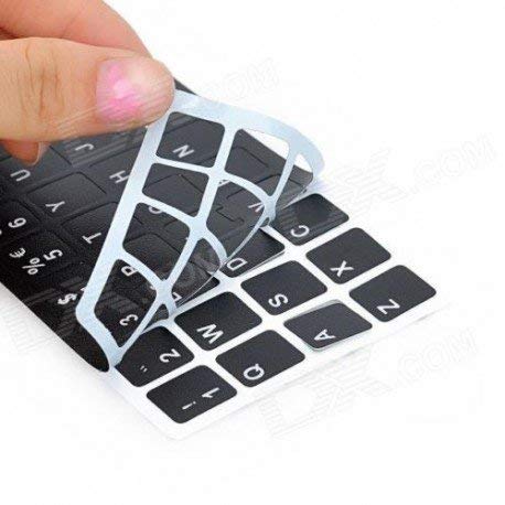 StickersLab - Aufkleber Buchstaben Italienische Tastatur mit schwarzem Untergrund, weiße Buchstaben (5 Stück) von StickersLab