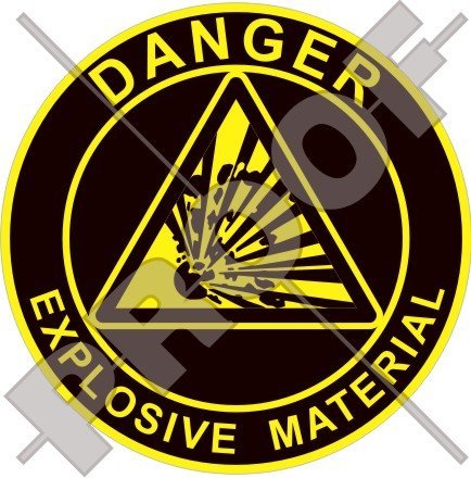 Explosive Material Explosion Danger Warning, Sicherheitsschild, 75 mm, Vinyl-Aufkleber, Aufkleber von StickersWorld