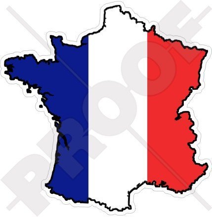 FRANKREICH Französische Karten Flagge 136mm Auto & Motorrad Aufkleber, Vinyl Sticker von StickersWorld