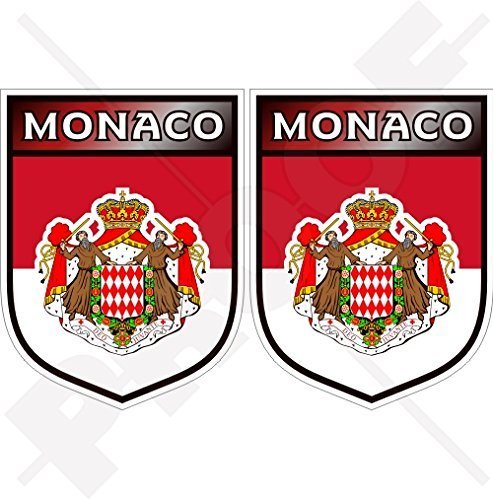 MONACO Fürstentum Schild 75mm Auto & Motorrad Aufkleber, x2 Vinyl Stickers von StickersWorld