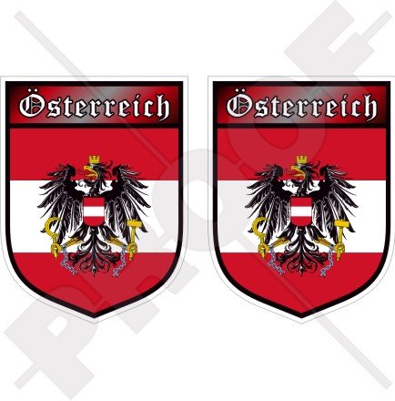 Österreich Osterreich Österreichischer Shield 75 mm (7,6 cm) Bumper Sticker, Aufkleber Vinyl X2 von StickersWorld