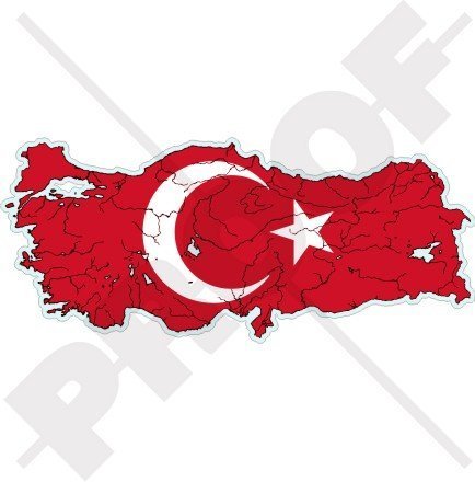 TÜRKEI Türkische Karte-Flagge Türkiye 140mm Auto & Motorrad Aufkleber, Vinyl Stickers von StickersWorld