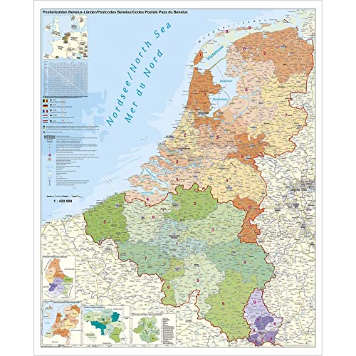 Stiefel Regional-Karte Benelux mit Postleitzahlen (97x137) von Stiefel