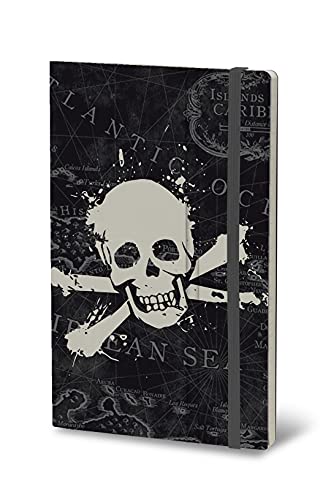 Stifflex Premium HISTORICAL NOTES - Jolly Roger (PIRATES) Notizbuch / 13 x 21 cm/M A5/ Klassisches Notebook Journal Tagebuch Täglichen Notizblock/Hardcover und Elastisch/FSC Zertifiziert/Hochwertige von Stifflexible