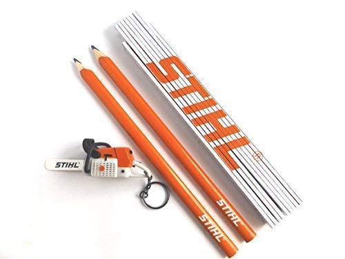 Zimmermannsbleistift 2 Stück 1 Zollstock Meterstab 1 Schlüsselanänger Säge - mit Geräusch Stihl Zimmermannsbleistift 2 Stück 1 Zollstock Meterstab 1 Schlüsselanänger Säge - mit Geräusch Stihl von Stihl