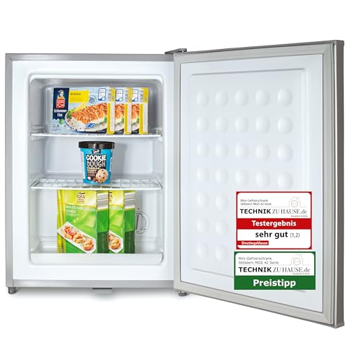 Stillstern Mini Gefrierschrank (42L) -18°C, Eiswürfelschale, Schloss, Türanschlag wechselbar, 4-Sterne Tiefkühlschrank für Camping/Büro Gefriertruhe Klein Gefrierschrank Klein Tiefkühltruhe von Stillstern