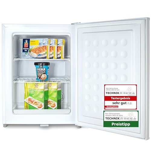 Stillstern Mini Gefrierschrank (42L) -18°C, Eiswürfelschale, Schloss, Türanschlag wechselbar, 4-Sterne Tiefkühlschrank für Camping/Büro Gefriertruhe Klein Gefrierschrank Klein Tiefkühltruhe von Stillstern