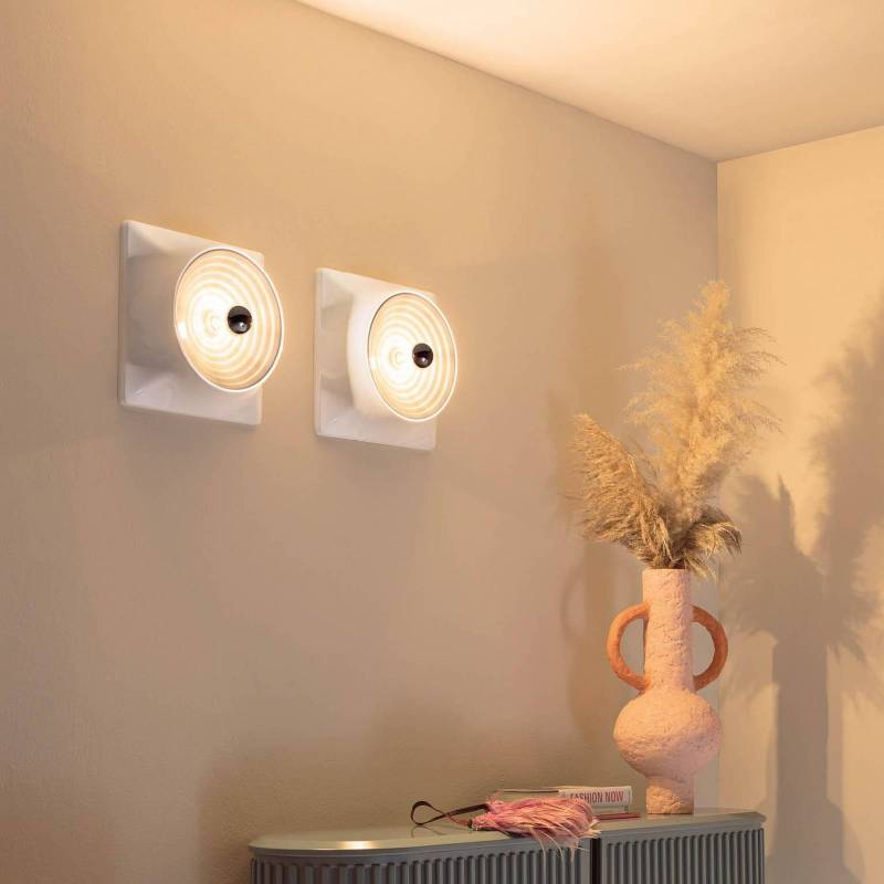 Stilnovo Deckenlampe Goletta, rot glänzend/aluminiumfarben von Stilnovo