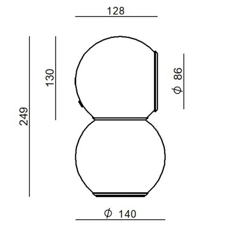 Stilnovo Gravitino LED-Tischlampe mit Magnet, grau von Stilnovo