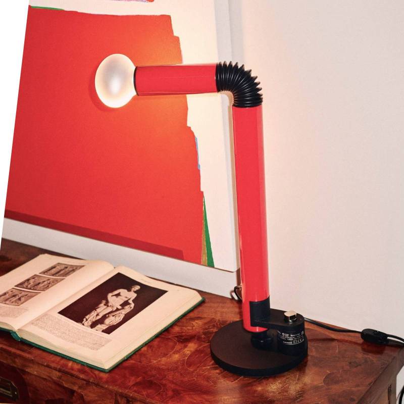 Stilnovo Tischlampe Periscopio, rot, Höhe 68 cm, Metall von Stilnovo