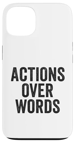 Aktionen über Wörter. Stoisch, motivierendes Zitat, Vintage. Hülle für iPhone 13 von Stoic Quotes by Lumi Art