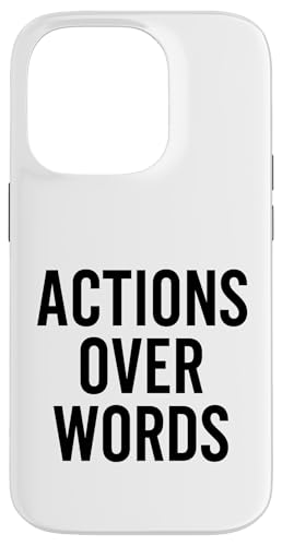 Aktionen über Wörter. Stoisches, motivierendes Zitat. Hülle für iPhone 14 Pro von Stoic Quotes by Lumi Art