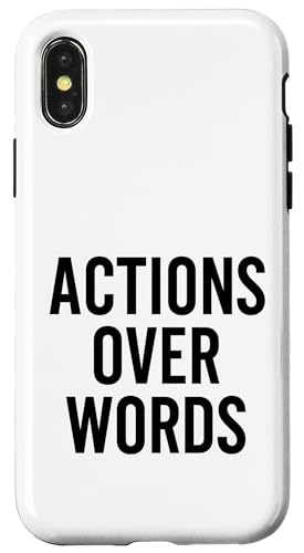 Aktionen über Wörter. Stoisches, motivierendes Zitat. Hülle für iPhone X/XS von Stoic Quotes by Lumi Art