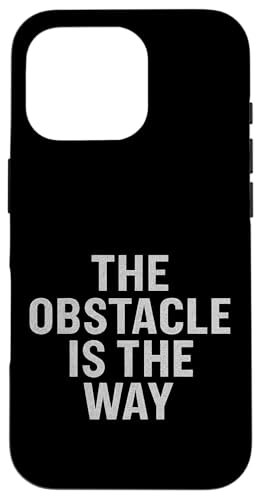 Das Hindernis ist der Weg. Stoisches Zitat, Design, Vintage. Hülle für iPhone 16 Pro von Stoic Quotes by Lumi Art
