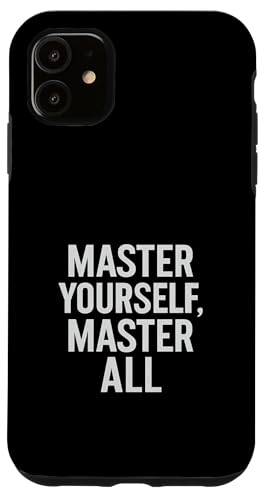 Master Yourself Master All, Stoisches Zitat, Vintage. Hülle für iPhone 11 von Stoic Quotes by Lumi Art