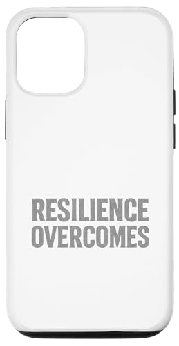Resilience Overcomes - Motivierendes Zitat, Retro. Hülle für iPhone 12/12 Pro von Stoic Quotes by Lumi Art