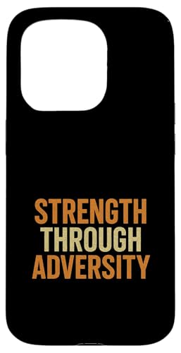 Stärke durch Widrigkeiten - Vintage, Motivationszitat Hülle für iPhone 15 Pro von Stoic Quotes by Lumi Art