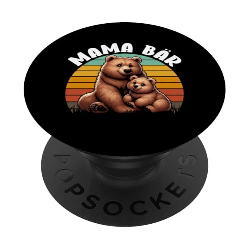 Mama Bär Muttertag Mutterschaft Mama Bear Tochter Sohn Retro PopSockets Klebender PopGrip Mama Bär Muttertag Mutterschaft Mama Bear Tochter Sohn Retro PopSockets Klebender PopGrip von Stolze Liebevolle Mama Bär Mommy Mutter