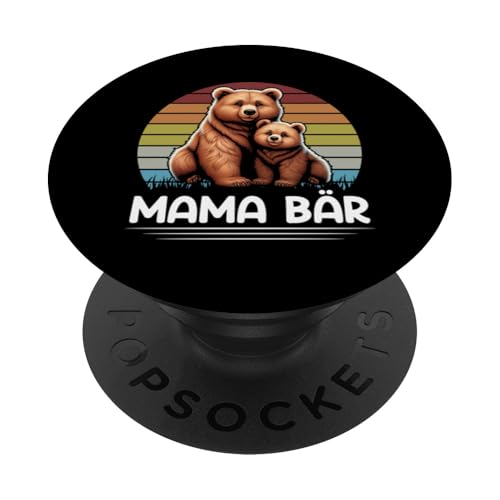 Mama Bär Muttertag Mutterschaft Mama Bear Tochter Sohn Retro PopSockets Klebender PopGrip Mama Bär Muttertag Mutterschaft Mama Bear Tochter Sohn Retro PopSockets Klebender PopGrip von Stolze Liebevolle Mama Bär Mommy Mutter
