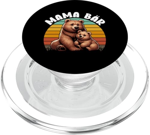 Mama Bär Muttertag Mutterschaft Mama Bear Tochter Sohn Retro PopSockets PopGrip für MagSafe von Stolze Liebevolle Mama Bär Mommy Mutter