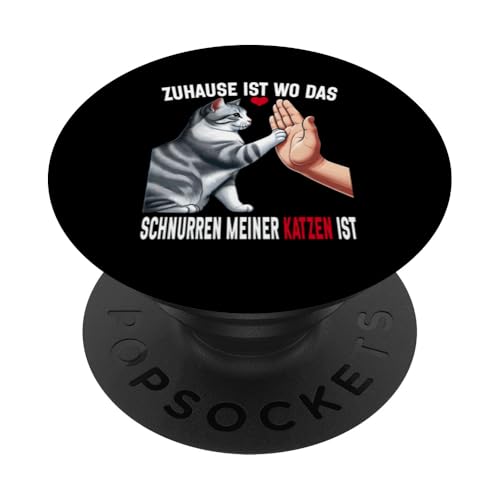 Zuhause Ist Wo Das Schnurren Meiner Katzen Ist Katze Mama PopSockets Klebender PopGrip von Stolze Liebevolle Mama Katze Mami Mutter
