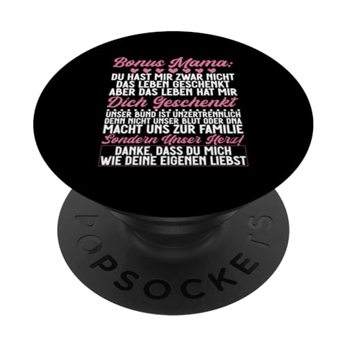Bonus Mama Muttertag Mutterschaft Mama Elternteil PopSockets Klebender PopGrip Bonus Mama Muttertag Mutterschaft Mama Elternteil PopSockets Klebender PopGrip von Stolze Mama Liebevolle Bonusmama Mutter Mommy