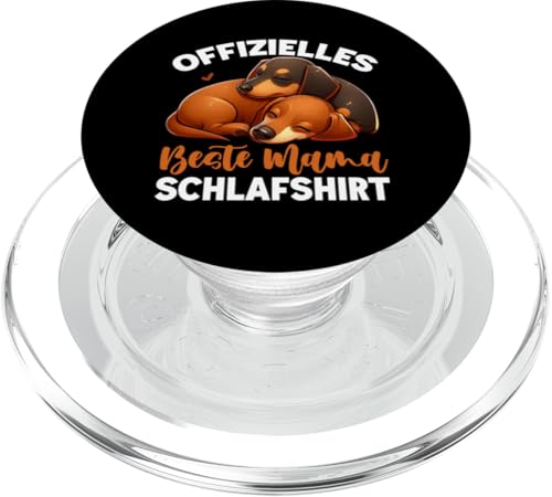 Offizielles Beste Mama Schlafshirt Dackel Muttertag PopSockets PopGrip für MagSafe von Stolze Schlafende Mama Liebevolle Mami Mutter