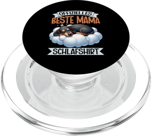Offizielles Beste Mama Schlafshirt Dackel Muttertag PopSockets PopGrip für MagSafe von Stolze Schlafende Mama Liebevolle Mami Mutter