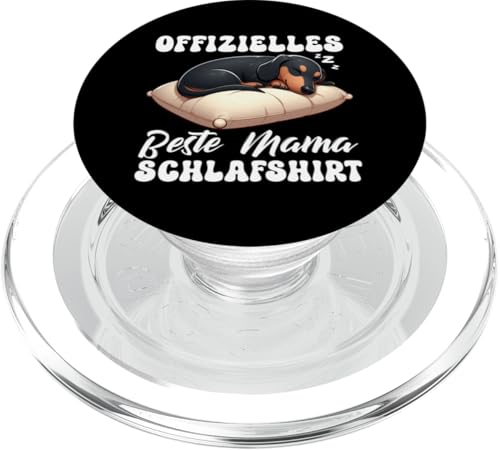 Offizielles Beste Mama Schlafshirt Dackel Muttertag PopSockets PopGrip für MagSafe von Stolze Schlafende Mama Liebevolle Mami Mutter