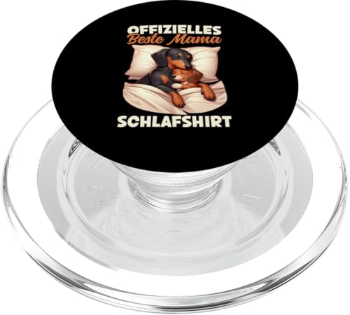 Offizielles Beste Mama Schlafshirt Dackel Muttertag PopSockets PopGrip für MagSafe von Stolze Schlafende Mama Liebevolle Mami Mutter