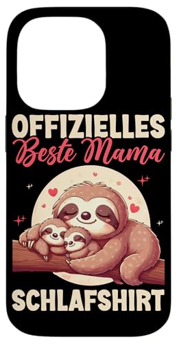 Offizielles Beste Mama Schlafshirt Faultier Muttertag Sloth Hülle für iPhone 14 Pro von Stolze Schlafende Mama Liebevolle Mami Mutter