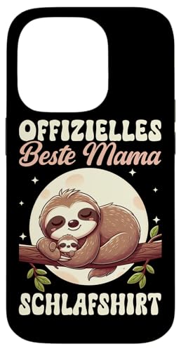 Offizielles Beste Mama Schlafshirt Faultier Muttertag Sloth Hülle für iPhone 14 Pro von Stolze Schlafende Mama Liebevolle Mami Mutter