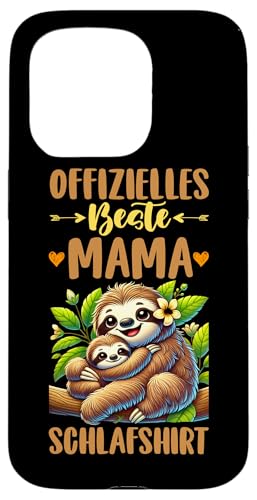Offizielles Beste Mama Schlafshirt Faultier Muttertag Sloth Hülle für iPhone 15 Pro von Stolze Schlafende Mama Liebevolle Mami Mutter