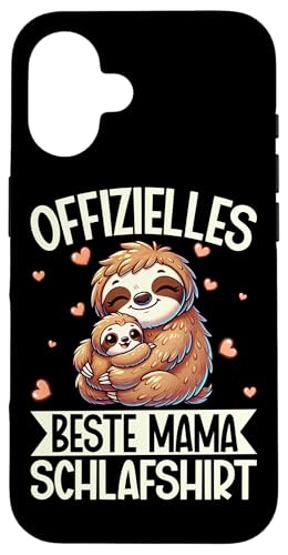 Offizielles Beste Mama Schlafshirt Faultier Muttertag Sloth Hülle für iPhone 16 von Stolze Schlafende Mama Liebevolle Mami Mutter