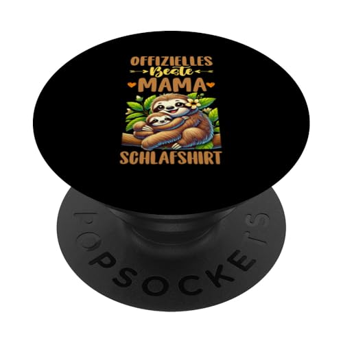 Offizielles Beste Mama Schlafshirt Faultier Muttertag Sloth PopSockets Klebender PopGrip Offizielles Beste Mama Schlafshirt Faultier Muttertag Sloth PopSockets Klebender PopGrip von Stolze Schlafende Mama Liebevolle Mami Mutter