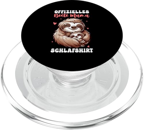 Offizielles Beste Mama Schlafshirt Faultier Muttertag Sloth PopSockets PopGrip für MagSafe von Stolze Schlafende Mama Liebevolle Mami Mutter