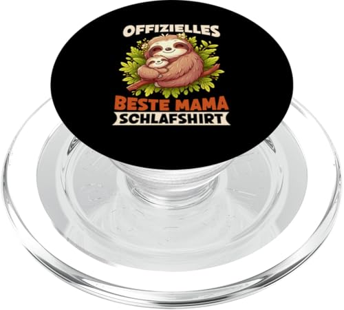 Offizielles Beste Mama Schlafshirt Faultier Muttertag Sloth PopSockets PopGrip für MagSafe von Stolze Schlafende Mama Liebevolle Mami Mutter