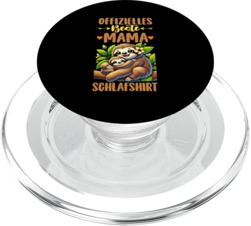 Offizielles Beste Mama Schlafshirt Faultier Muttertag Sloth PopSockets PopGrip für MagSafe von Stolze Schlafende Mama Liebevolle Mami Mutter