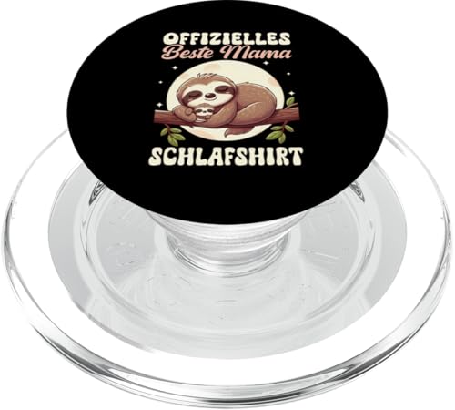 Offizielles Beste Mama Schlafshirt Faultier Muttertag Sloth PopSockets PopGrip für MagSafe von Stolze Schlafende Mama Liebevolle Mami Mutter