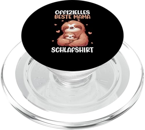 Offizielles Beste Mama Schlafshirt Faultier Muttertag Sloth PopSockets PopGrip für MagSafe von Stolze Schlafende Mama Liebevolle Mami Mutter