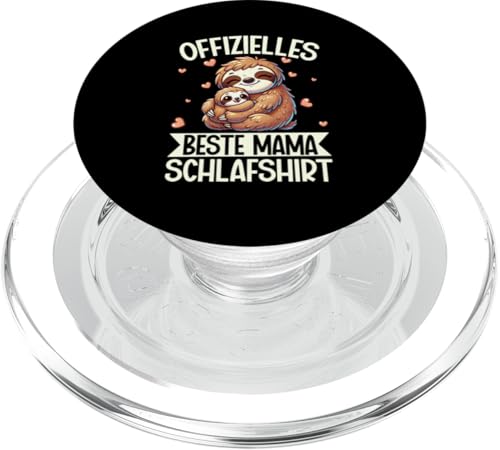 Offizielles Beste Mama Schlafshirt Faultier Muttertag Sloth PopSockets PopGrip für MagSafe von Stolze Schlafende Mama Liebevolle Mami Mutter