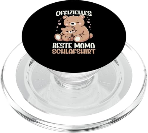 Offizielles Beste Mama Schlafshirt Mama Bär Bear Muttertag PopSockets PopGrip für MagSafe von Stolze Schlafende Mama Liebevolle Mami Mutter