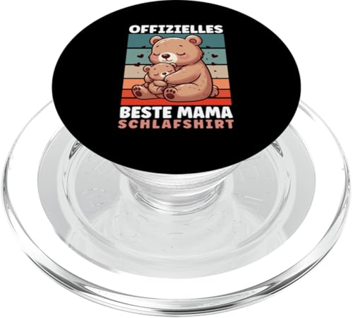 Offizielles Beste Mama Schlafshirt Mama Bär Bear Muttertag PopSockets PopGrip für MagSafe von Stolze Schlafende Mama Liebevolle Mami Mutter
