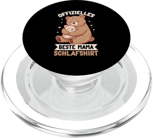 Offizielles Beste Mama Schlafshirt Mama Bär Bear Muttertag PopSockets PopGrip für MagSafe von Stolze Schlafende Mama Liebevolle Mami Mutter