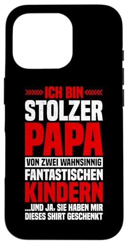 Ich Bin Stolzer Papa Von Zwei Kindern Papa Von 2 Söhnen Hülle für iPhone 16 Pro von Stolzer Liebevoller Papa Vater Daddy Von Söhnen